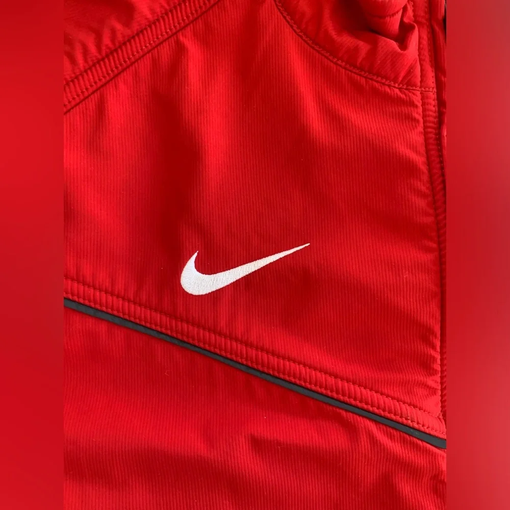 Men's Nike Team Dry Full‎ Zip Jacket Training Sz XL Red Fleece Lining